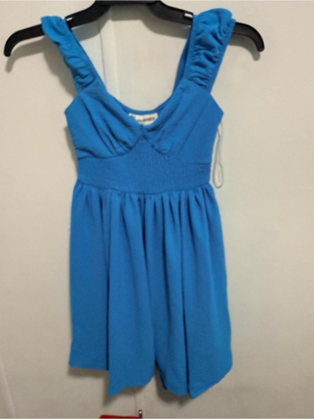 No Boundaries Blue Mini Dress with Ruching
